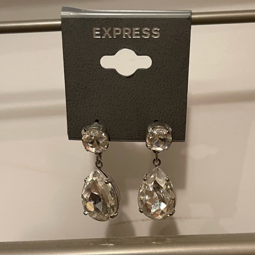 Express Cubic Zirconia Teardrop Earrings.